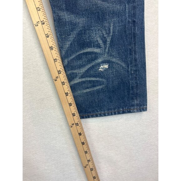Point Sur Denim High-Rise Straight-Leg Jeans Womens 27 Blue 100% Cotton Made In - Picture 11 of 12